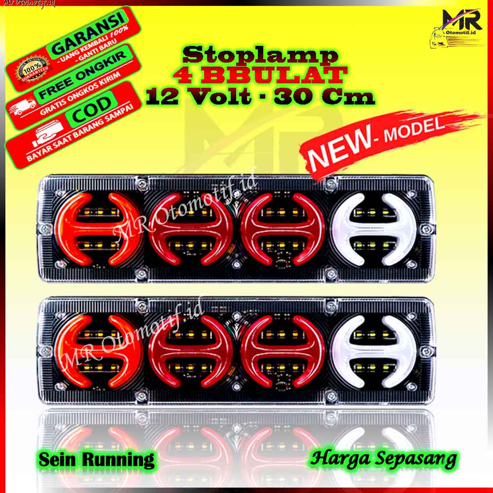Lampu Rem Belakang Stop Lamp LED Model 4 Bulat ST 1242 Truk Canter Hino Pickup Pikup L300 New Carry 