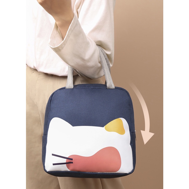 T&amp;Y Tas bekal Makan Siang Karakter Hewan Tahan Panas Portable Lunch Bag New Thermal Cooler Makanan Tas Lunch Box Karakter Anti Air Murah Import