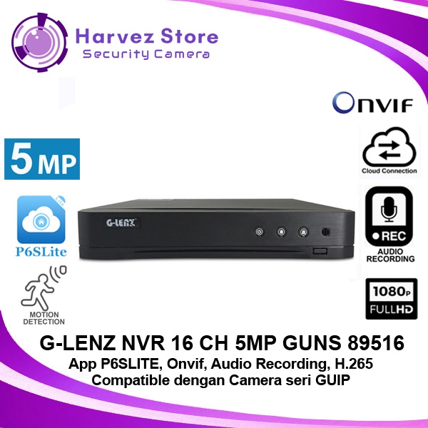 GLENZ NVR 16CH 5MP - GUNS 89516 (5MP) - P6SLITE
