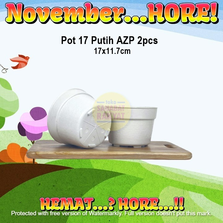 Pot 17 Putih AZP 2pcs