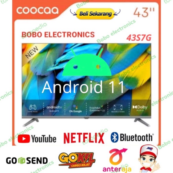 COOCAA LED TV 43S7G-43 INCH SMART ANDROID 11 DIGITAL TV NEW RESMI Murah