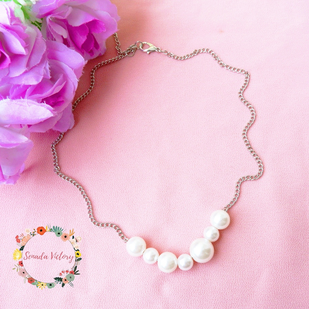 Senada Victory Kalung Rantai Mutiara Wanita Aksesoris Fashion Sk085
