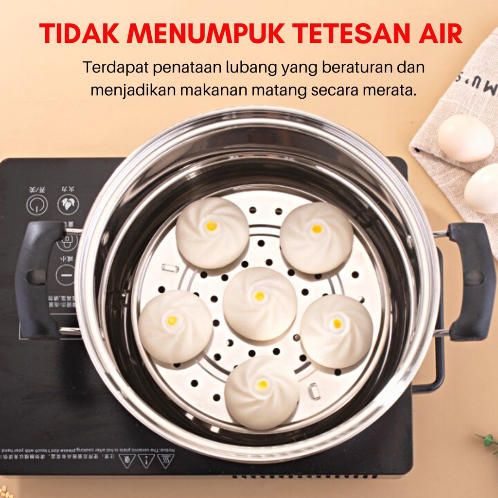 IKILOSHOP Tatakan Kukusan Alas Panci Kukus Steamer Rack Stainless 20cm Lubang