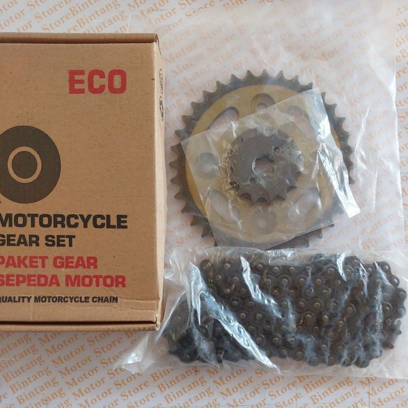 Gear Set Motor Honda Revo Supra Fit Rantai Motor Set Eco Rantai Motor Lengkap
