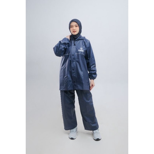 JAS HUJAN RAINCOAT pria wanita setelan celana enstein original bahan pvc tebal anti rembes axio