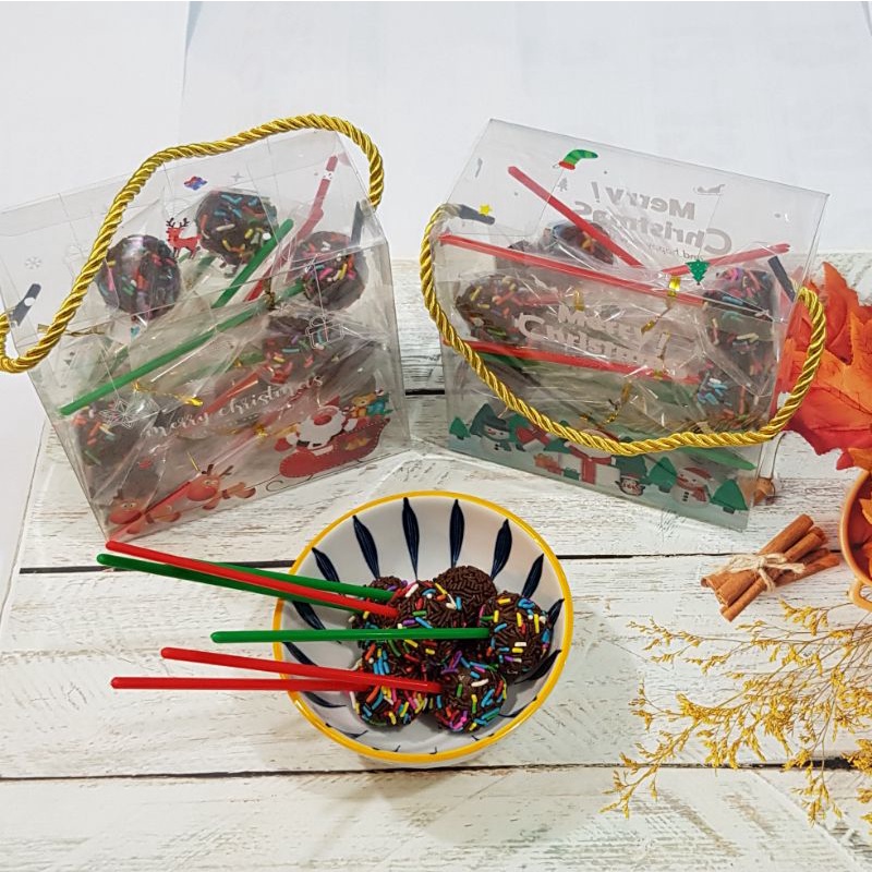 

Hamper Natal Kue Rhumball Lolipop kotak mika murah minimal 2 box