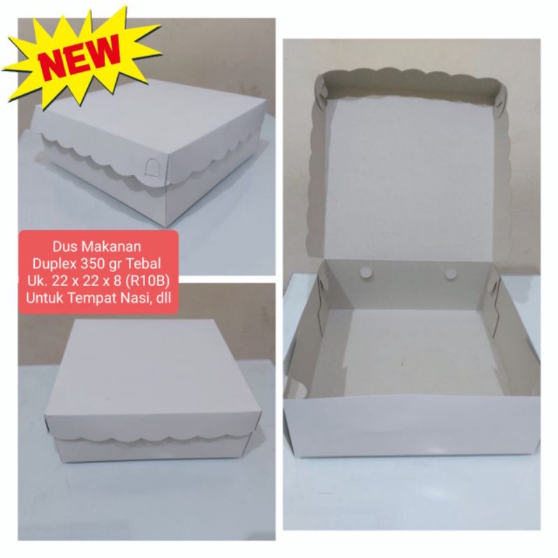 Dus Nasi Duplex 350 gr (Tebal) R10B Uk. 22 x 22 x 8 cm