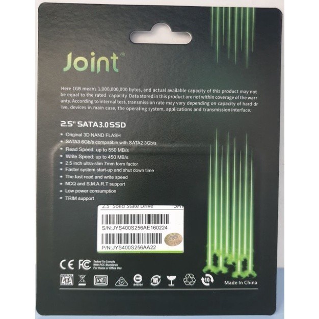 SSD Joint A400 Plus 256GB 2.5&quot; Sata III Ultra Speed