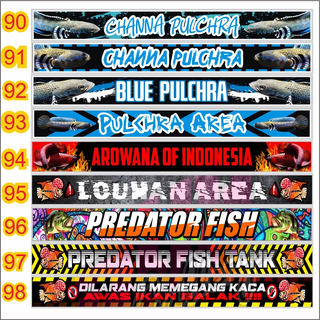 Sticker ikan CHANNA AQUARIUM, STICKER, antiAIR stiker ikan hias, cana stiker predator , stiker iwak galak