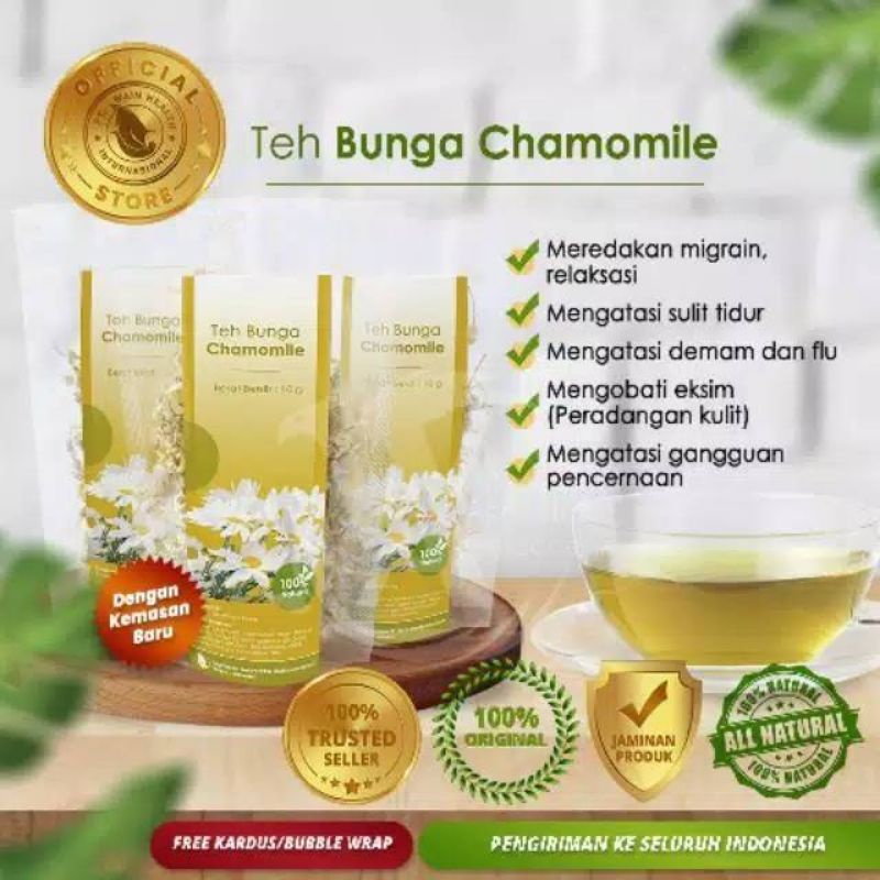 

teh chamomile ,teh herbal alami kaya antioksidan teh anti imsonia