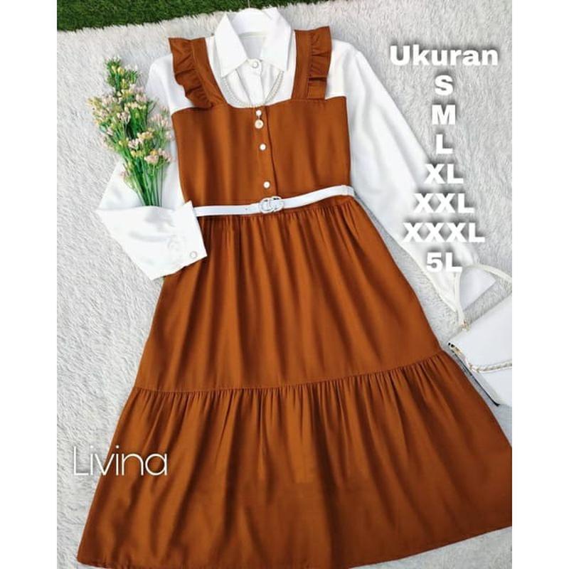 [Bisa Cod] Baju Atasan / Kemeja Muslim Wanita Terbaru Ananda Tunik Dis Livina Tunik Jumbo - Atasan