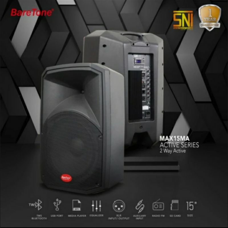 speaker aktif 15 inch original baretone max15ma speaker active karaoke 15 inch