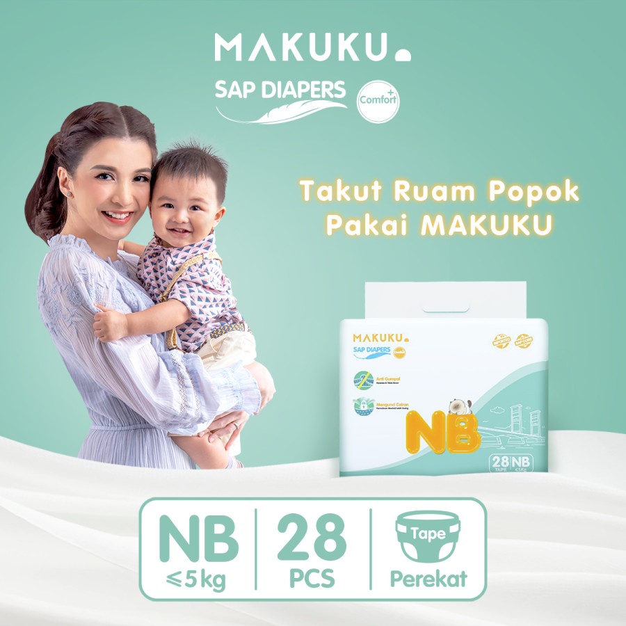 Makassar ! New Makuku Air Diapers Comfort Newborn Tape Perekat NB28