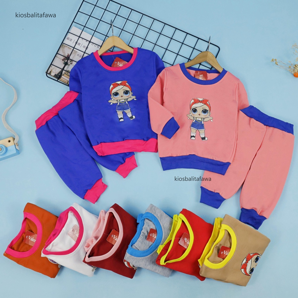 Setelan Cookie uk 1-2 Tahun / Sweater Karakter &amp; Jogger Setelan Anak Cewek DOLL Celana Baju Lengan Panjang Bahan Adem Babycinnamon