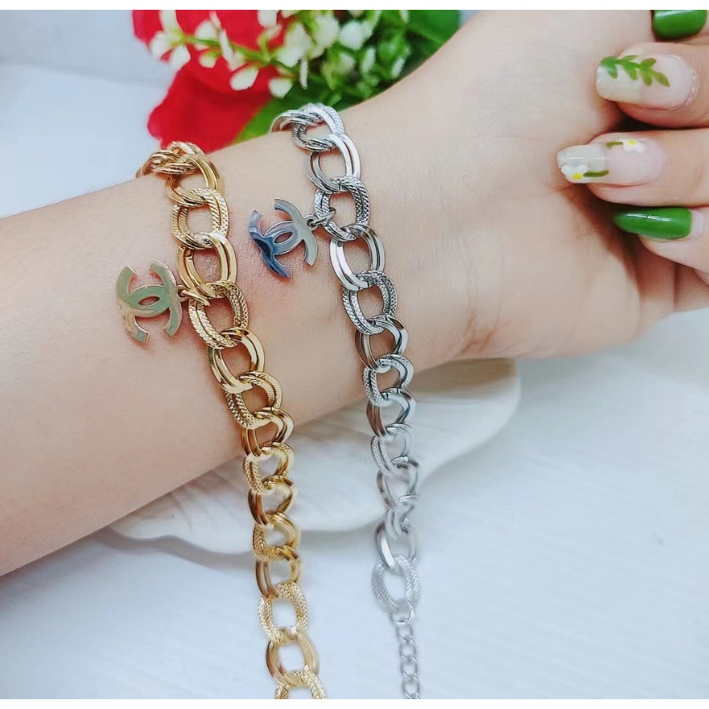 Gelang Titanium Rantai Terbaru Perhiasan Wanita W125