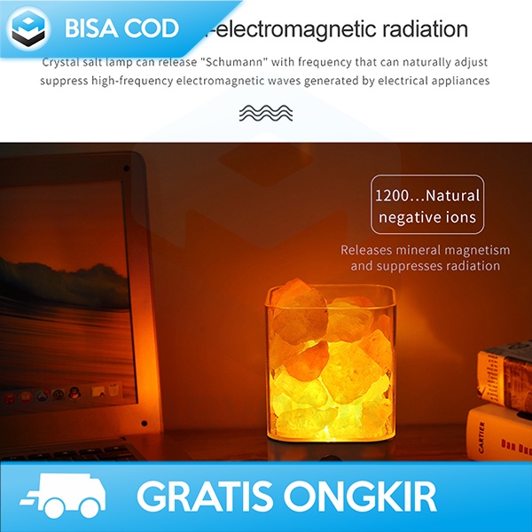 LAMPU CRYSTAL HIMALAYAN SALT LAMPU ANTI RADIASI ICOCO 100-600 MA 3WATT