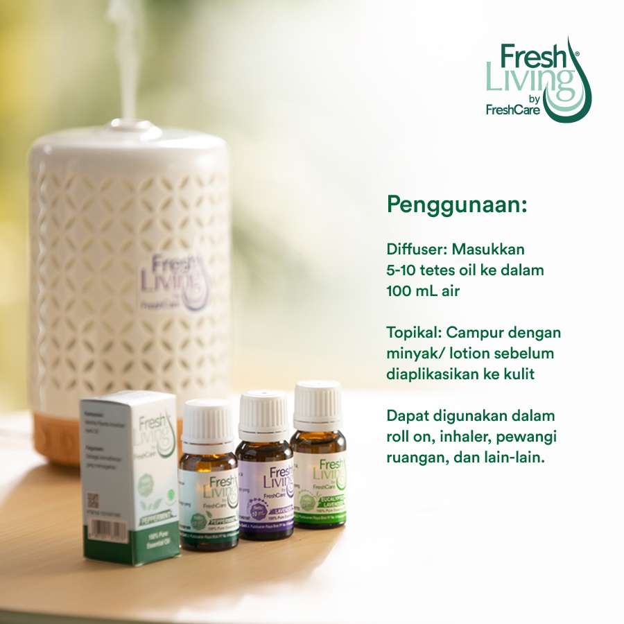 ★ BB ★ FreshLiving Essensial Oil 10ml - Minyak Zaitun 50ml - Zaitun Lotion 80gr - Fresh Living