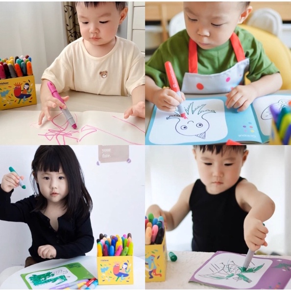 Zoetoys Mideer - Washable Silky Crayon 6 ct. 12 24 warna colors | Krayon Aman Body Face Painting | Cari Kado | Cari Kado Natal