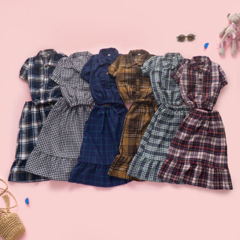 One Set ARUNIKA 2-5 Tahun | SET ROK FLANEL ( Baju dan Rok ) | Setelan Anak Perempuan Bahan Flanel Kekinian