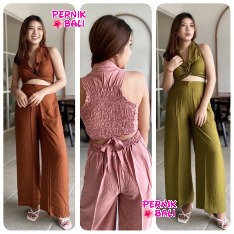 One Set Naina Crop Polos Rayon PernikBali