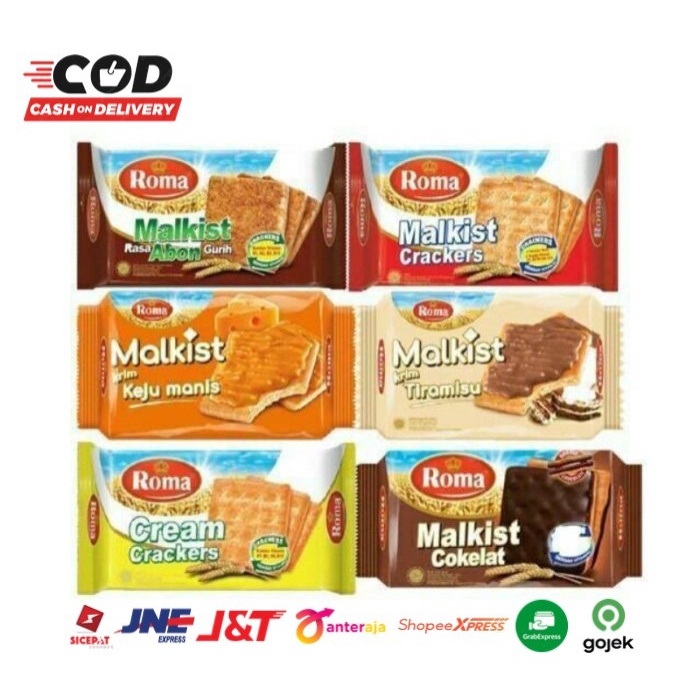 ( JSO ) Roma Malkist Biskuit Biscuit All Varian Rasa Cream Crackers Malkist Cracker Keju Manis Cappuccino Chocholate Abon Coklat Kelapa