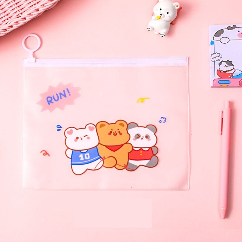 TEMPAT PENSIL MAKEUP POUCH MAKEUP TRANSPARAN