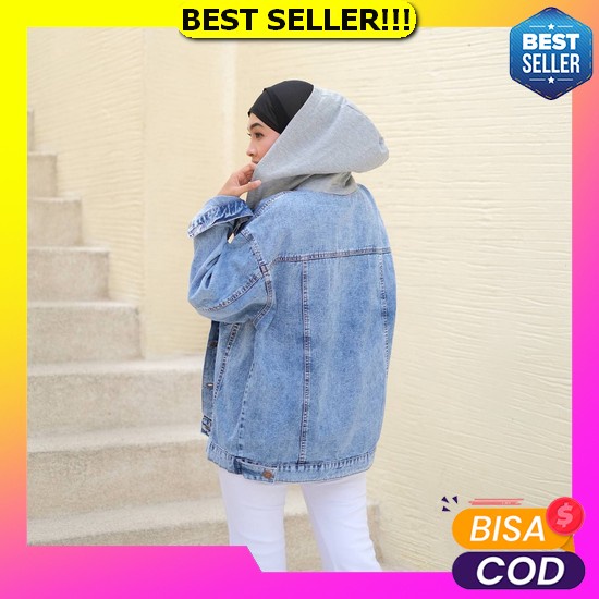 Atasan Jaket Bts Taehyung - Jaket Jeans Oversize Pria/Wanita Kombinasi To Tone Fit Xl Oversize Jaket