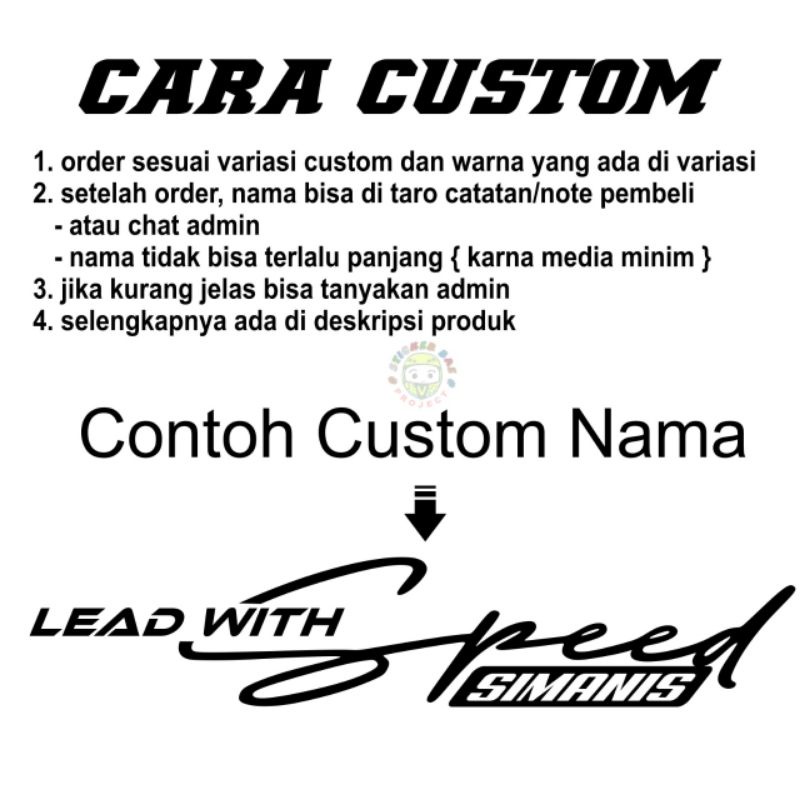 Sticker lead with speed all motor Stiker CUSTOM NAMA variasi Cutting stickerr 1pcs