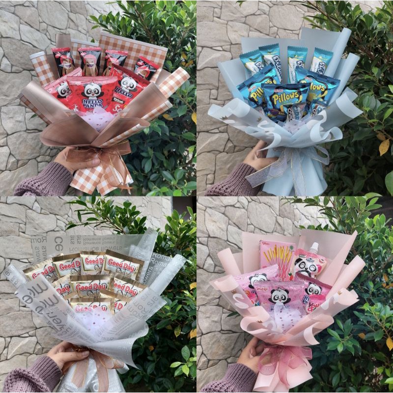 

SNACK BUCKET/SNACK BOUQUET/BUCKET BUNGA/BOUQUET FLOWERS (Made by order)