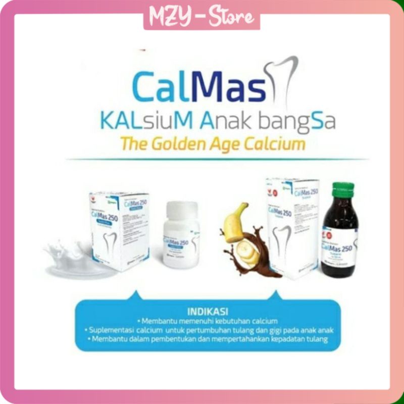 Calmas 400 Calmas 250 Tablet Hisap Kunyah Calmas Kalsium Peninggi Badan Isi 30