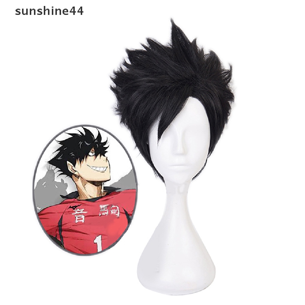 Sunshine Wig / Rambut Palsu Anime Haikyuu Kuroo Tetsurou Warna Hitam Untuk Kostum Cosplay