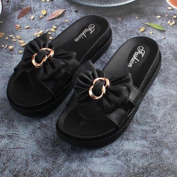 ➽✤★ TAS TG0421 Sandal Flat Wanita Import Motif H Bunga Jelly Big Sale