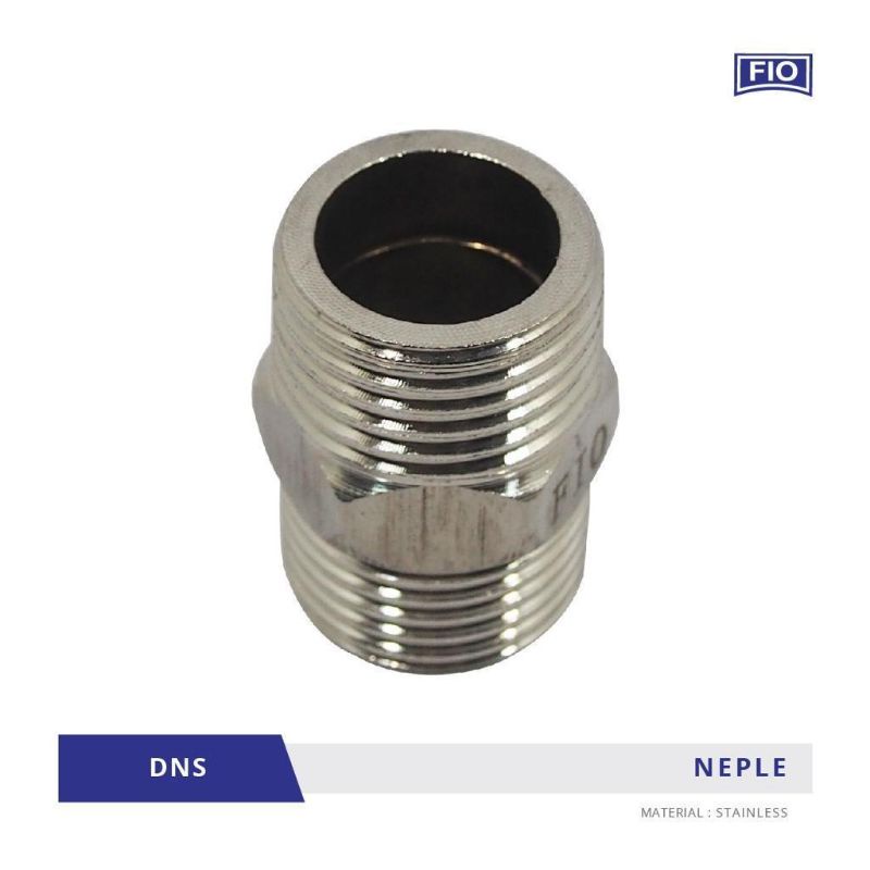 doubel nepel kran 1/2" stainless / double nepel drat luar 1/2"