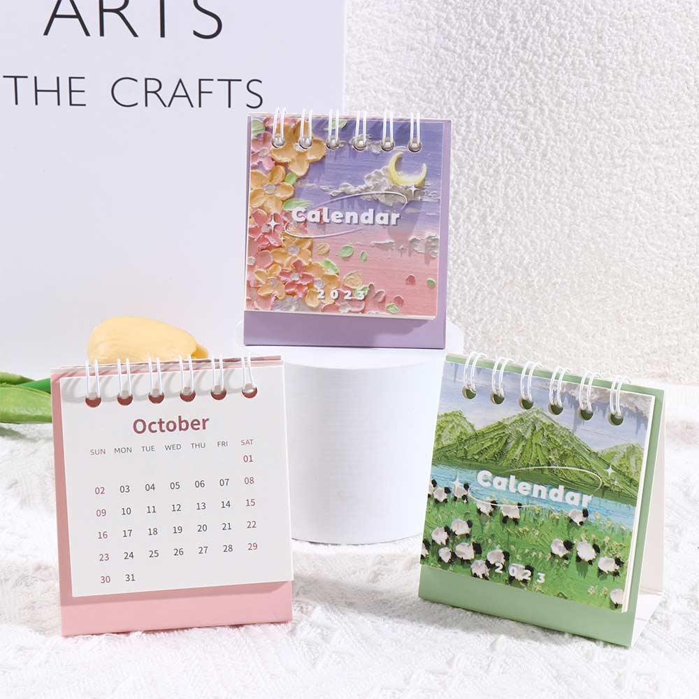 LANFY 2022-2023 Kalender Meja Planner Planner Calendar Self Standing Flip Calendar Desktop Dekorasi Jadwal Planner Agenda Organizer Coil Calendar