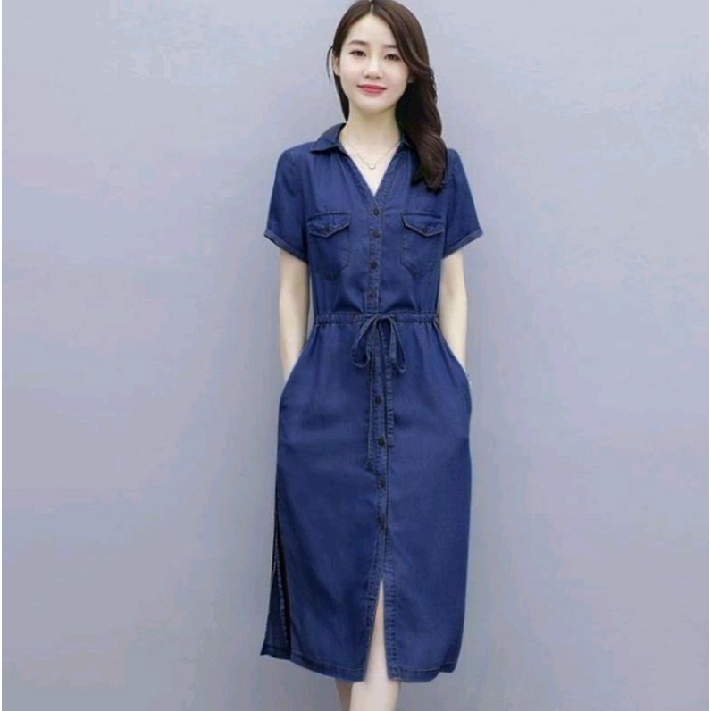 DRESS JEANS WANITA LENGAN PENDEK (NEW)