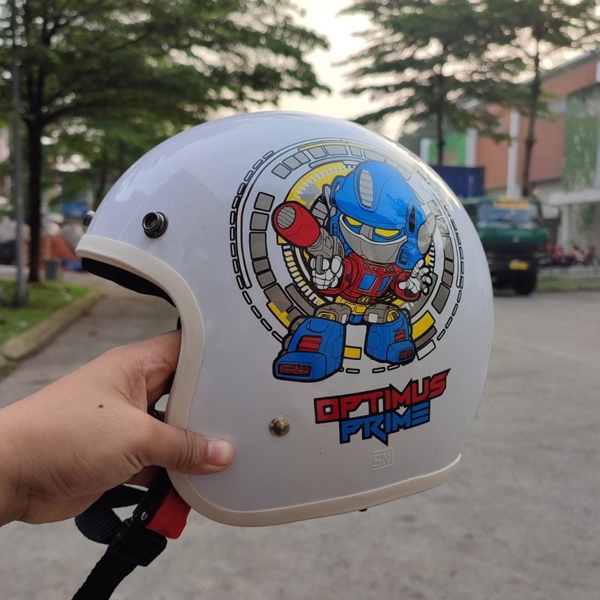 Helm Anak Motif Karakter Kartun Lucu LITTLE PONY LOL DINO SNI Full Leher Murah FREE KACA DATAR HITAM