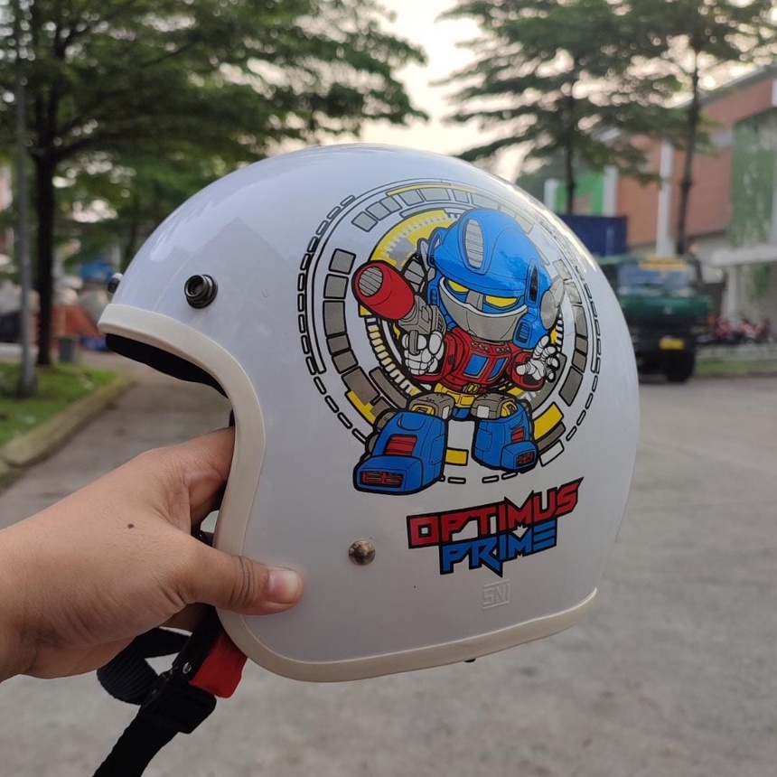 Helm Anak Motif Karakter Kartun Lucu LITTLE PONY LOL DINO SNI Full Leher Murah FREE KACA DATAR HITAM