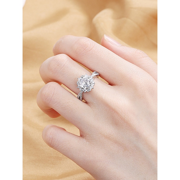 Fancyqube Fancycube Cincin Lapis Silver Bahan Metal Bentuk Kotak Aksen Zirconia Untuk Pernikahan