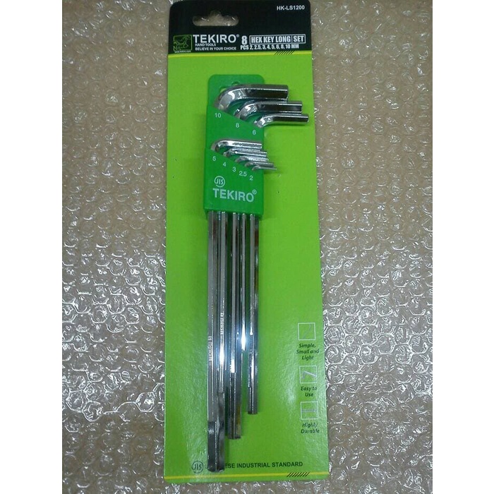 TEKIRO KUNCI L SET 8 PCS PANJANG BINTANG TORX KEY LONG HK-LS1200