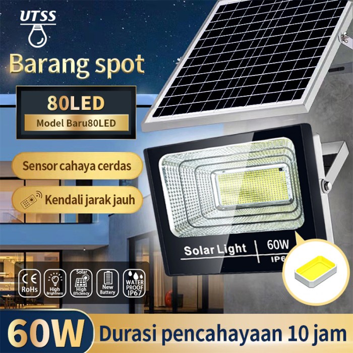 Lampu Dinding Lampu Taman Tenaga Surya 60W Tenaga Surya Dengan Sensor Cahaya