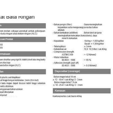 MU380 PEREKAT BATA RINGAN 40KG