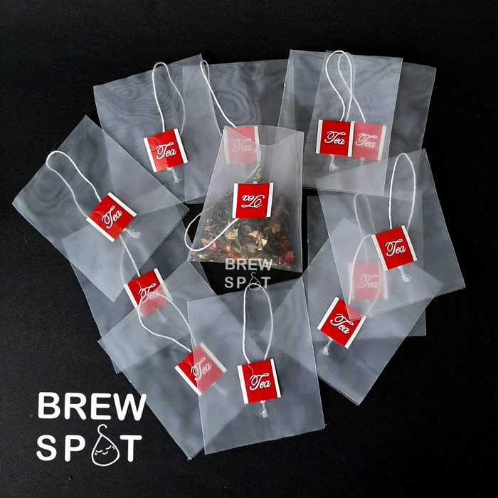 

BISA COD Tea bag Nylon - with Label Tag Red - Kemasan Teh dengan Tali Label /KOPI RUBE/KOPI SLB/KOPI