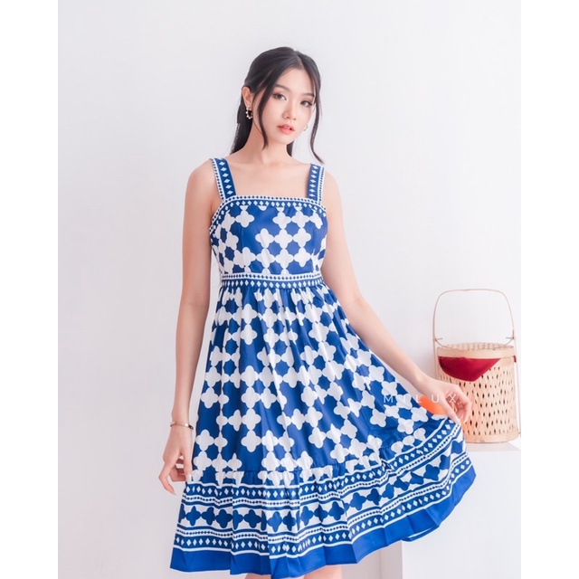 LONG DRESS WANITA TERUSAN IMPORT TRIBAL MOTIF MX562