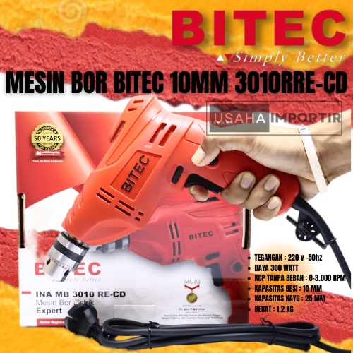 Mesin Bor 3010 RE-CD Bitec Bor Cordles Bitec Cordles Drill Bor Baterai Mesin Bor Mini Mesin Bor  Mes