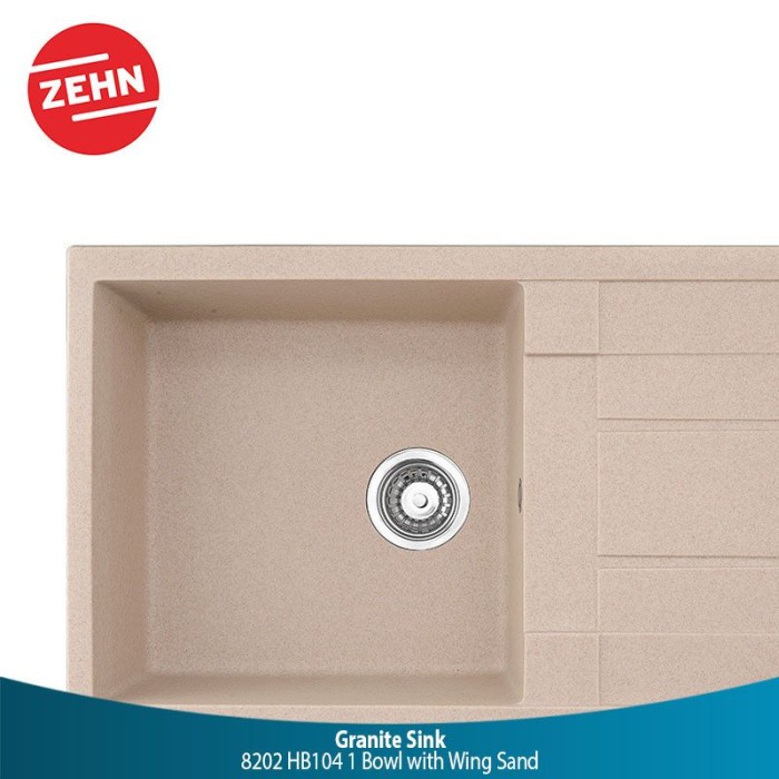 Filter Zehn+ Bak Cuci Piring Granit Dengan Sayap Pengering Sand 8202 Hb104