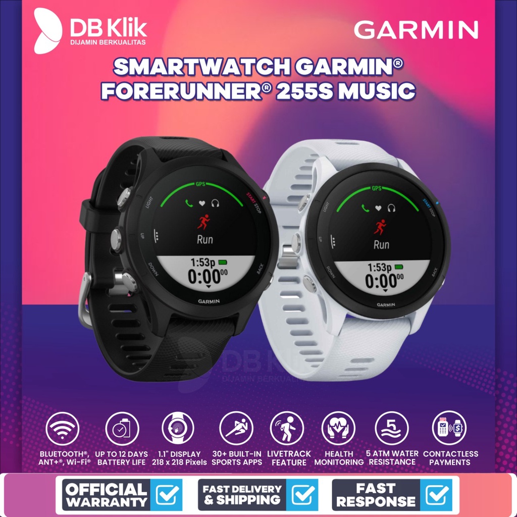 Smartwatch GARMIN FORERUNNER 255S Music 1.1&quot; - FORERUNNER 255S Music