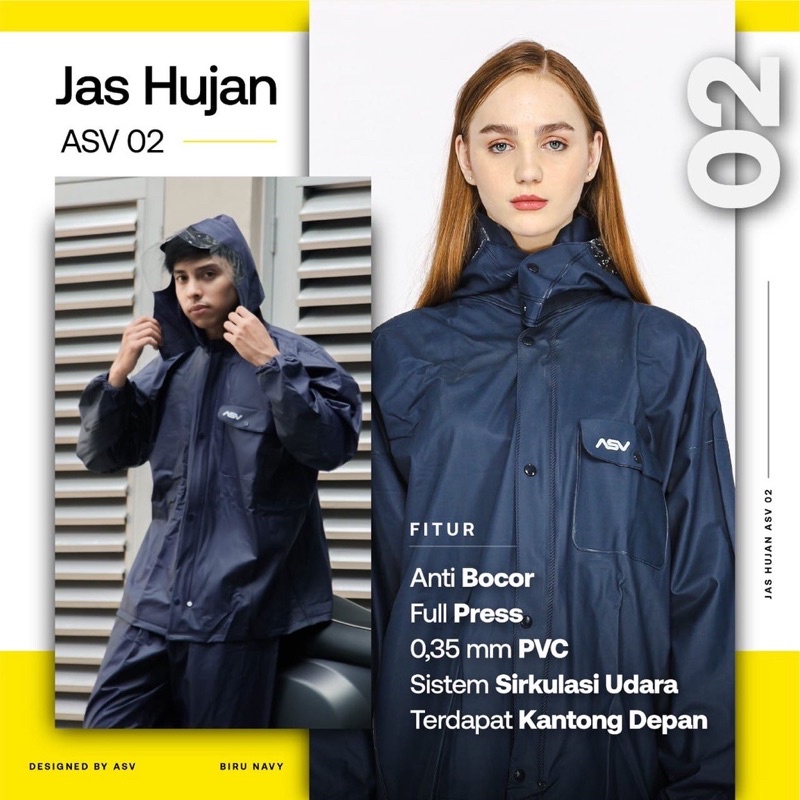 MANTEL HUJAN BAJU CELANA ASV TYPE 02 / RAINCOAT ASV 02