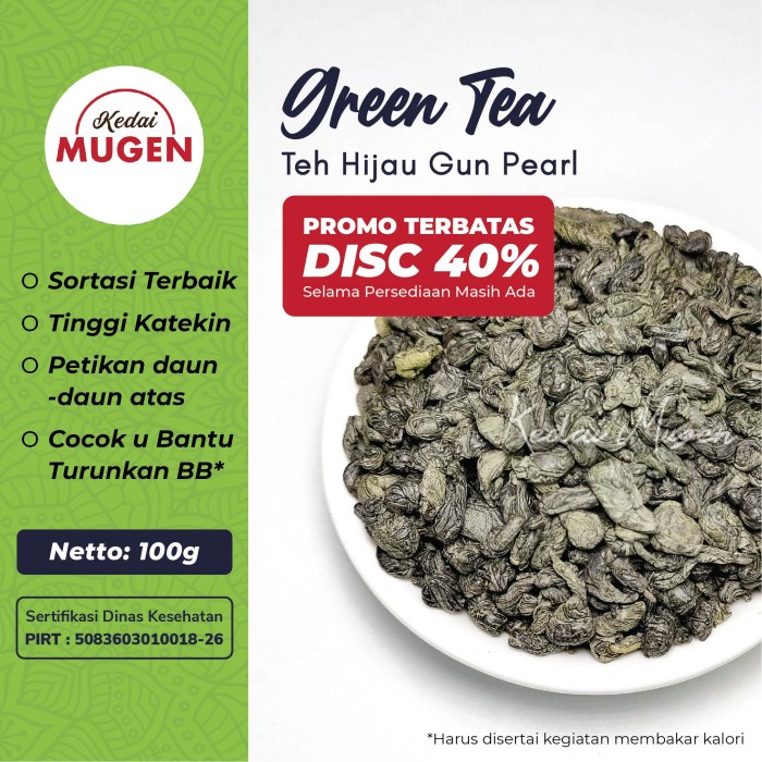 

BISA COD Green Tea Gun Pearl Petikan Pucuk Teh Hijau Diet Premium 100g /TEH DIET/TEH PELANGSING/TEH