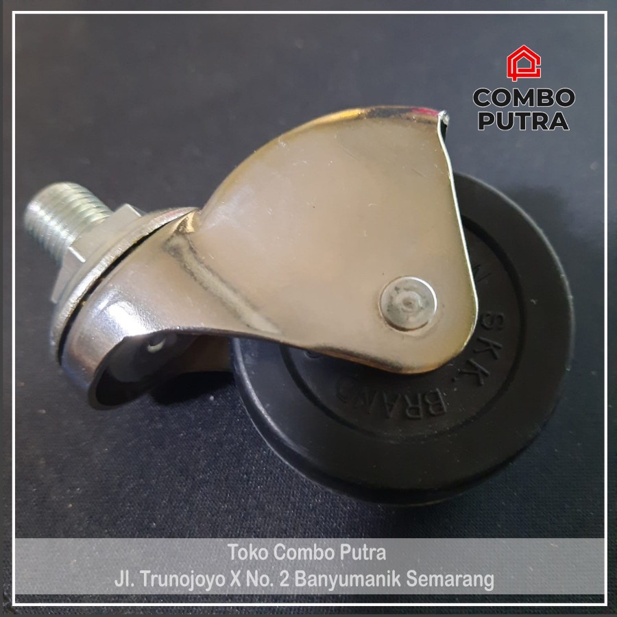 Roda Karet Hidup SKK Casters Kastor Hitam UT 50R Drat