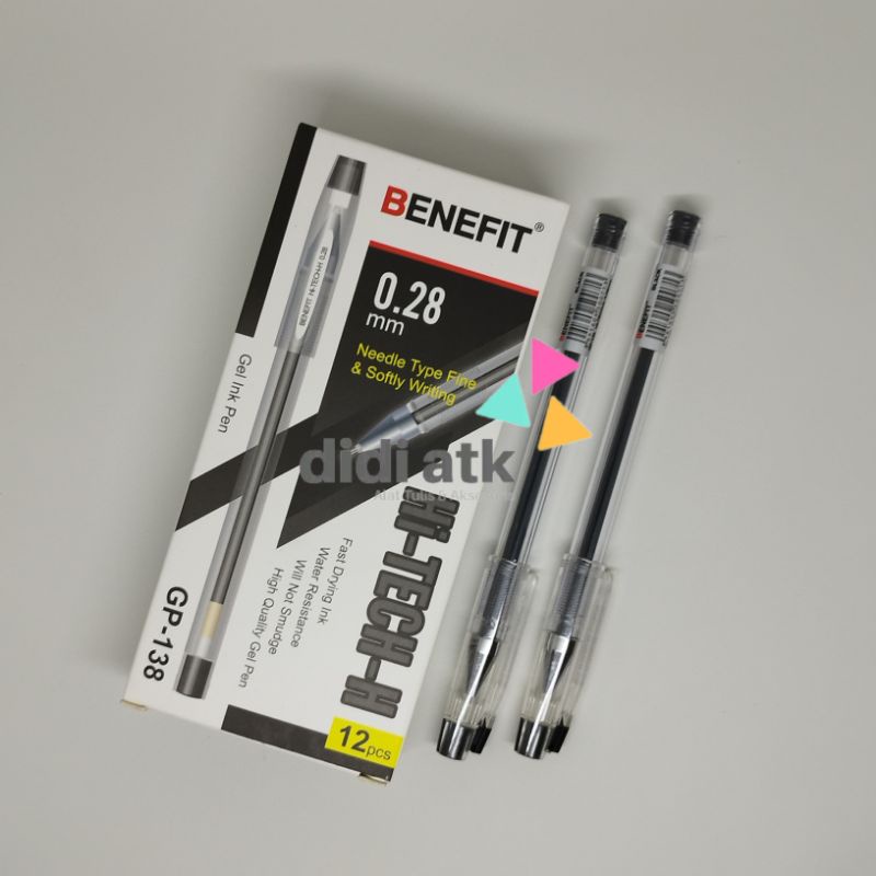 

Pulpen Gel Hitech Benefit GP-138 0.28mm 1 Pak (12 Pcs)